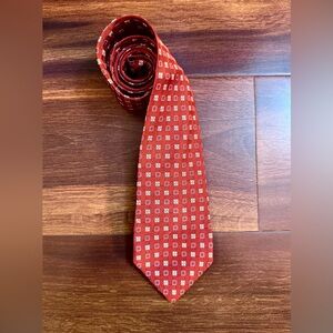 Brooks Brothers Makers Pure Silk Red Geometric Tie